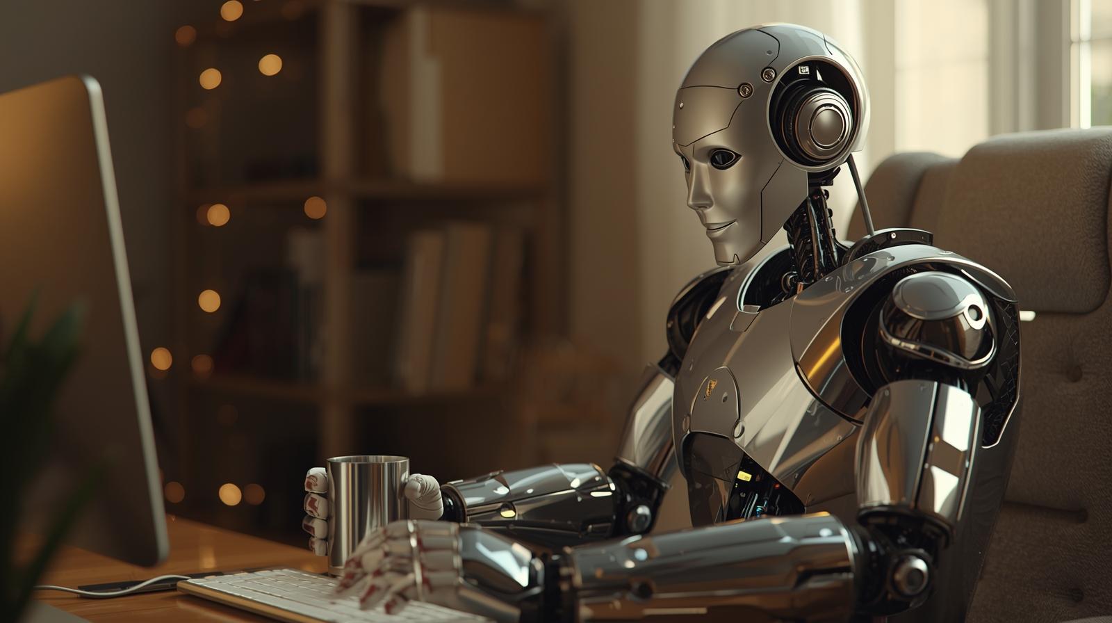 Machine translations that promise a lot — a robot at a desk
